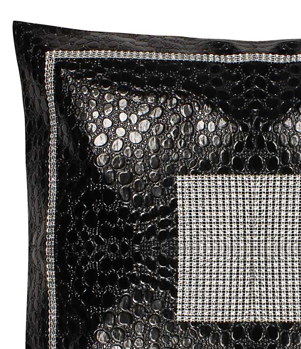 KUSSENSLOOP 45 x 45 CM LEATHERLOOK ZWART