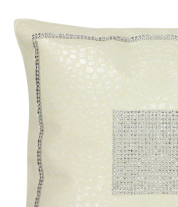 KUSSENSLOOP 45 x 45 CM LEATHERLOOK WIT