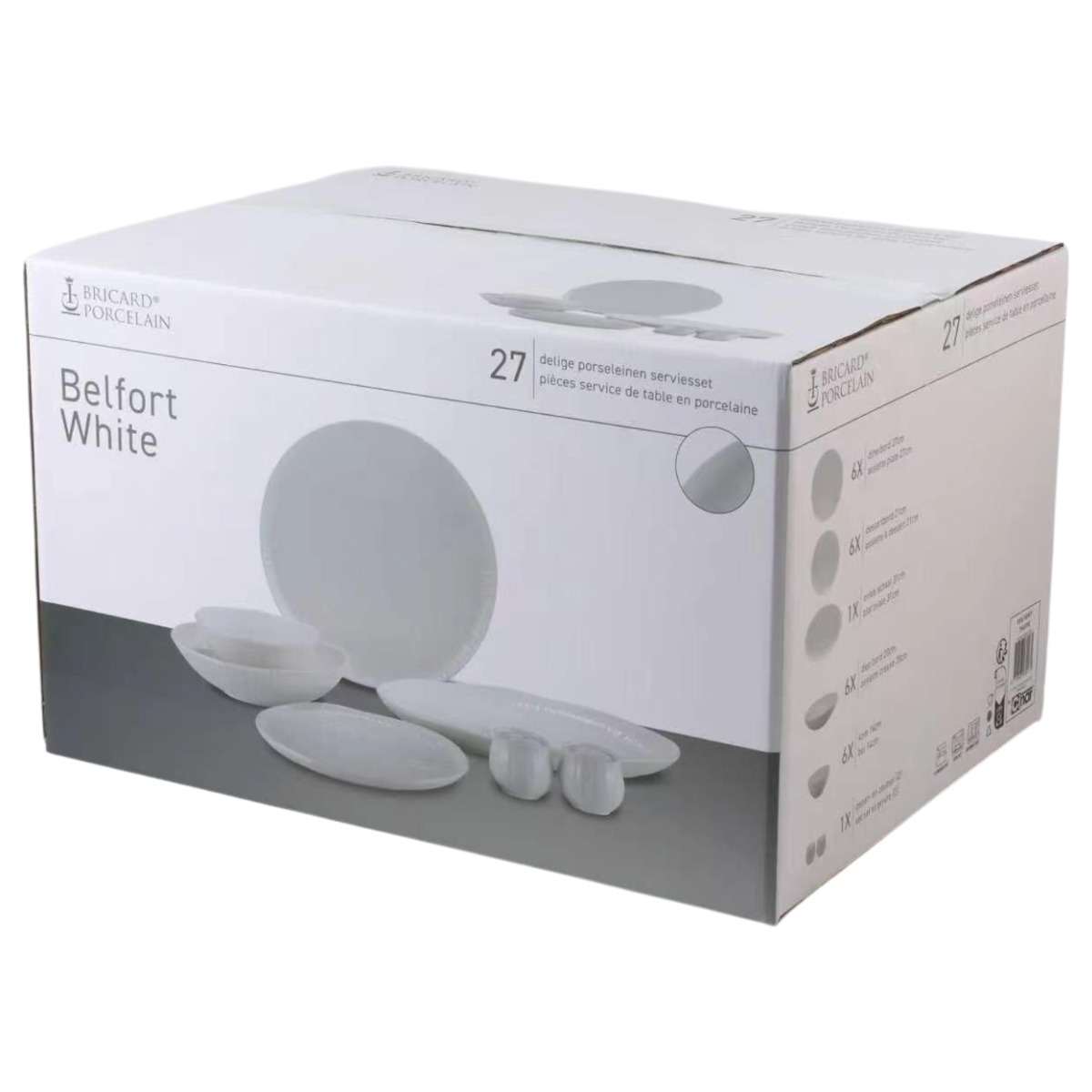 BRICARD BELFORT GESCHIRR SET | WEIß 27-TEILIG