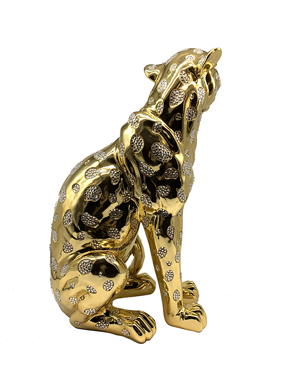 DECORATIE CNR11495 LEOPARD | 53 CM GOUD