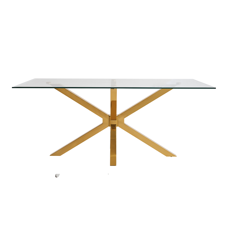 TERNI EETTAFEL GOUD | 180X100X76 CM TRANSPARANT