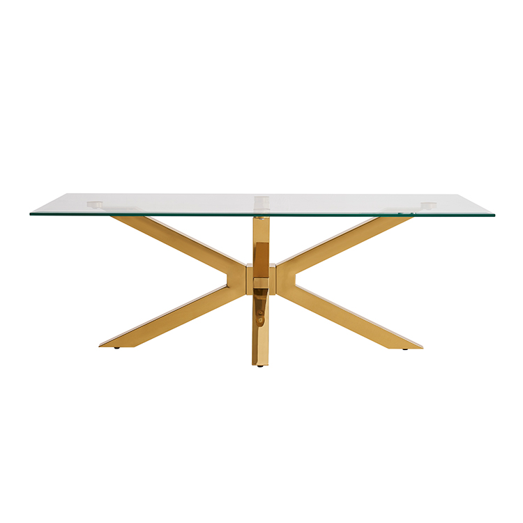 TERNI COUCHTISCH GOLD | 130X70X42 CM TRANSPARENT