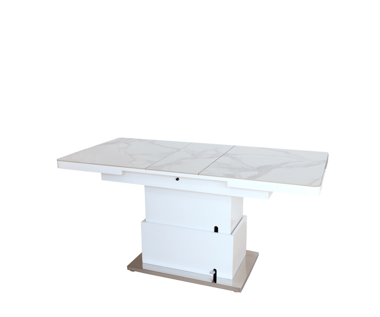 FERMO COUCHTISCH SILBER | 130/163X50/79X80 CM KERAMIK BW005