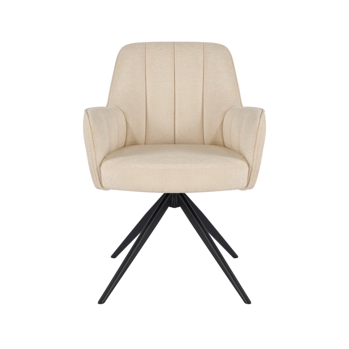 AVOLA EETKAMERSTOEL ZWART | BEIGE STOF OC111