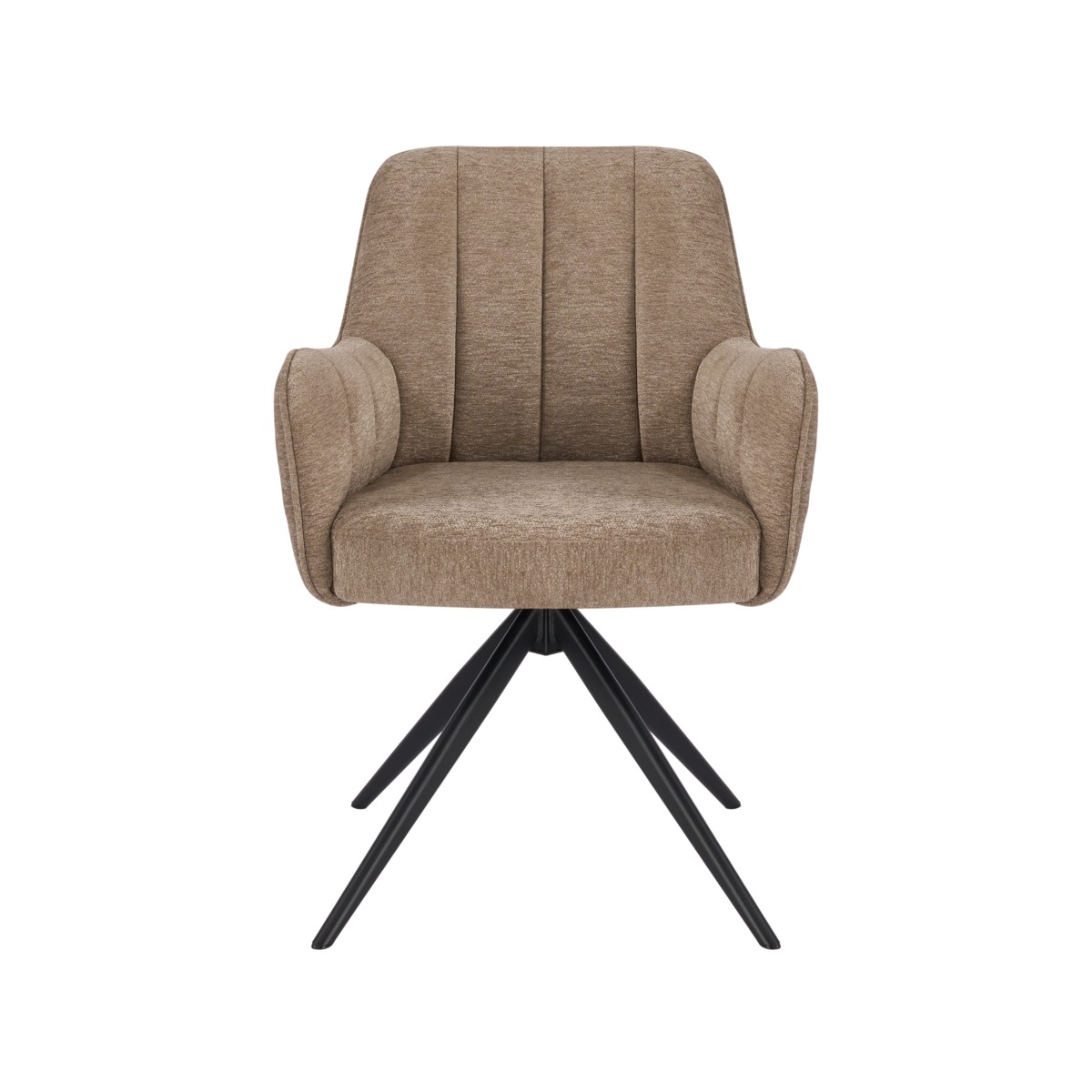 AVOLA EETKAMERSTOEL ZWART | LICHTBRUIN STOF OC410