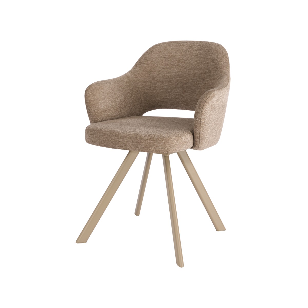 DORIA DINING CHAIR BEIGE | LIGHT BROWN FABRIC OC410