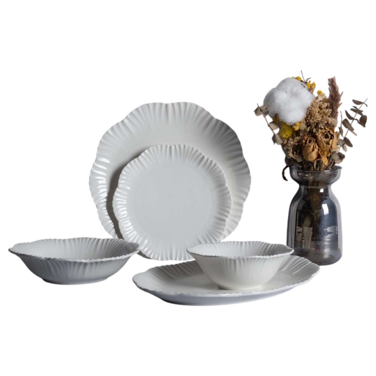 BRICARD BERNIS GESCHIRR SET | WEIß 25-TEILIG