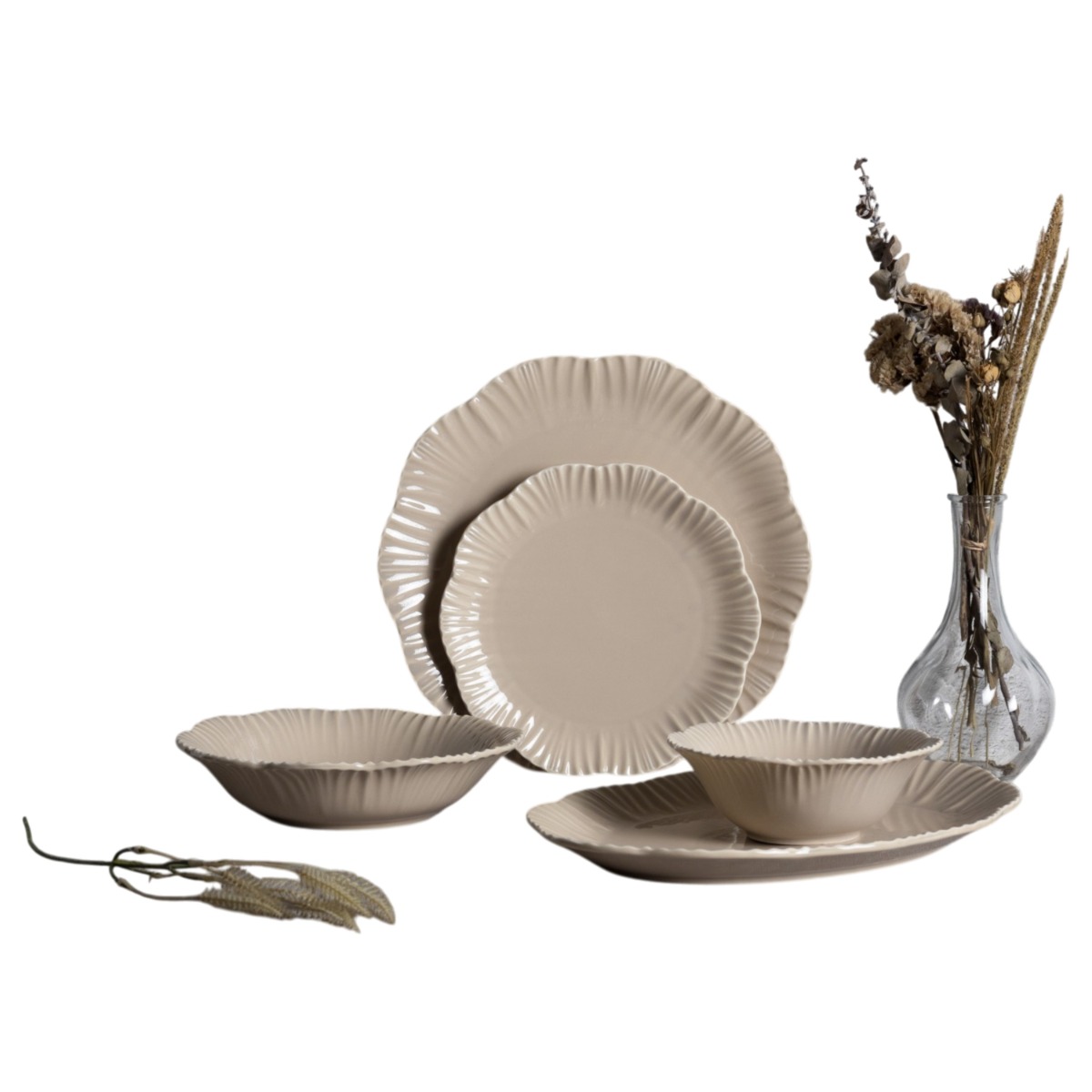 BRICARD BERNIS GESCHIRR SET | BEIGE 25-TEILIG