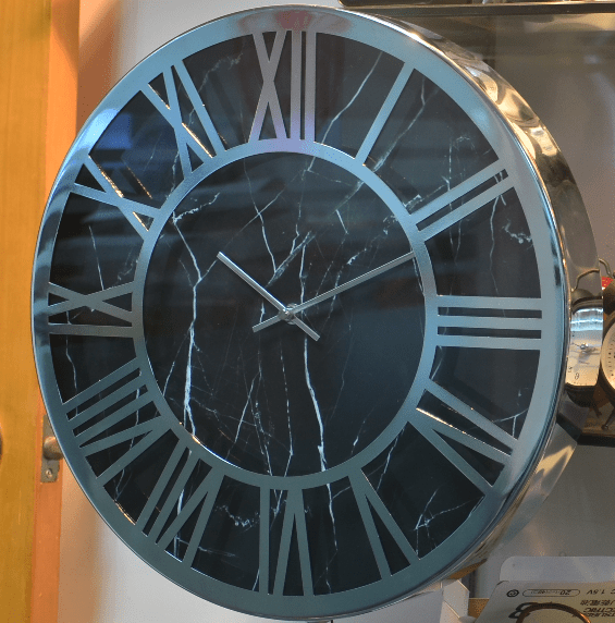 FUGURATO KLOK MARMER-ZWART 40X6CM