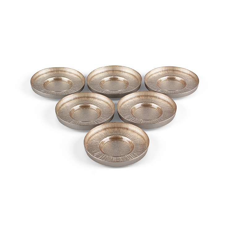 BRICARD REXY TEE-TELLERSET | 12 CM CHAMPAGNER 6-TEILIG