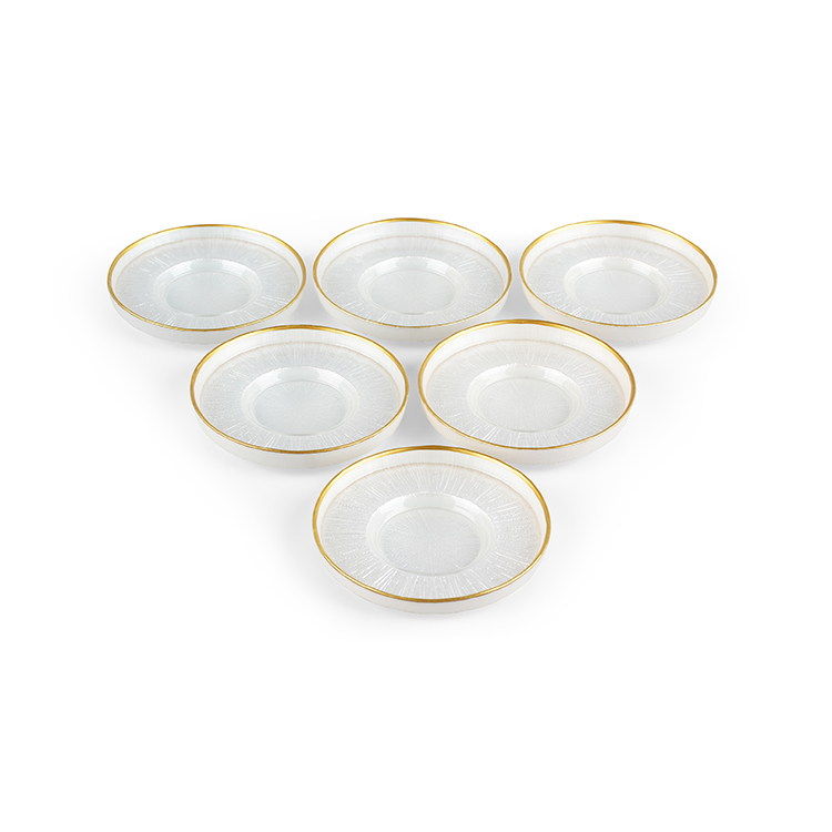 BRICARD REXY TELLERS SET | 12 CM PERLE WEISS-GOLD 6-TEILIG