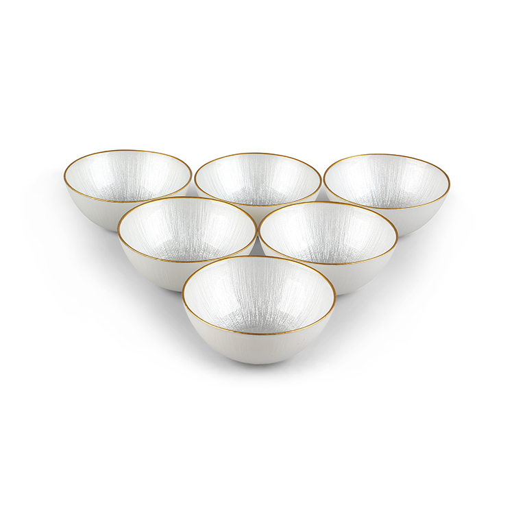 BRICARD REXY KOMMEN SET | 15 CM PAREL WIT-GOUD 6-DELIG