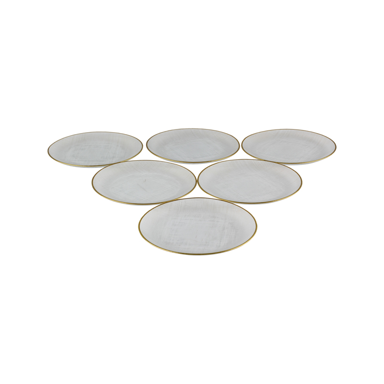 BRICARD TEX TELLER SET | 32 CM TRANSPARENTES-GOLD 6-TEILIG