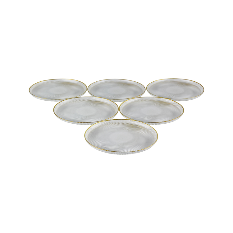 BRICARD JEST TELLER SET | 21 CM TRANSPARENTES-GOLD 6-TEILIG