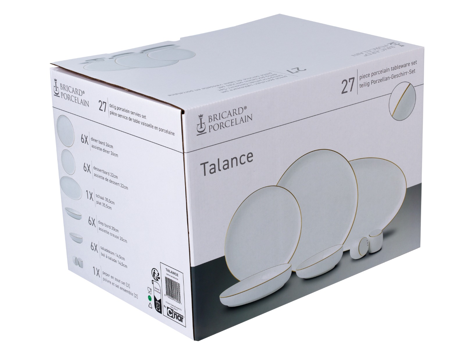 BRICARD TALANCE TABLEWARE SET | WHITE-GOLD 27-PIECE