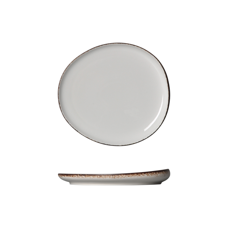 BRICARD ROYAN GESCHIRR SET | WEISS-BRAUN 25-TEILIG