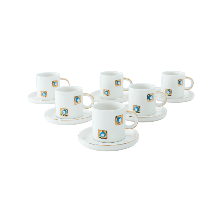 BRICARD YADIGAR ESPRESSO SET | WHITE-GOLD 12-PIECE