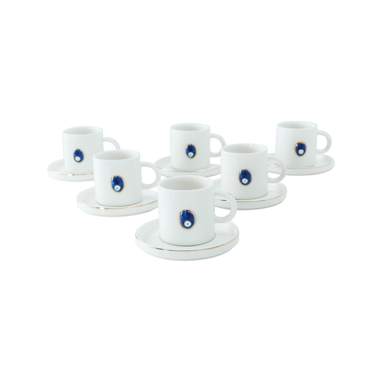 BRICARD HATIRA ESPRESSO SET | WHITE-GOLD 12-PIECE