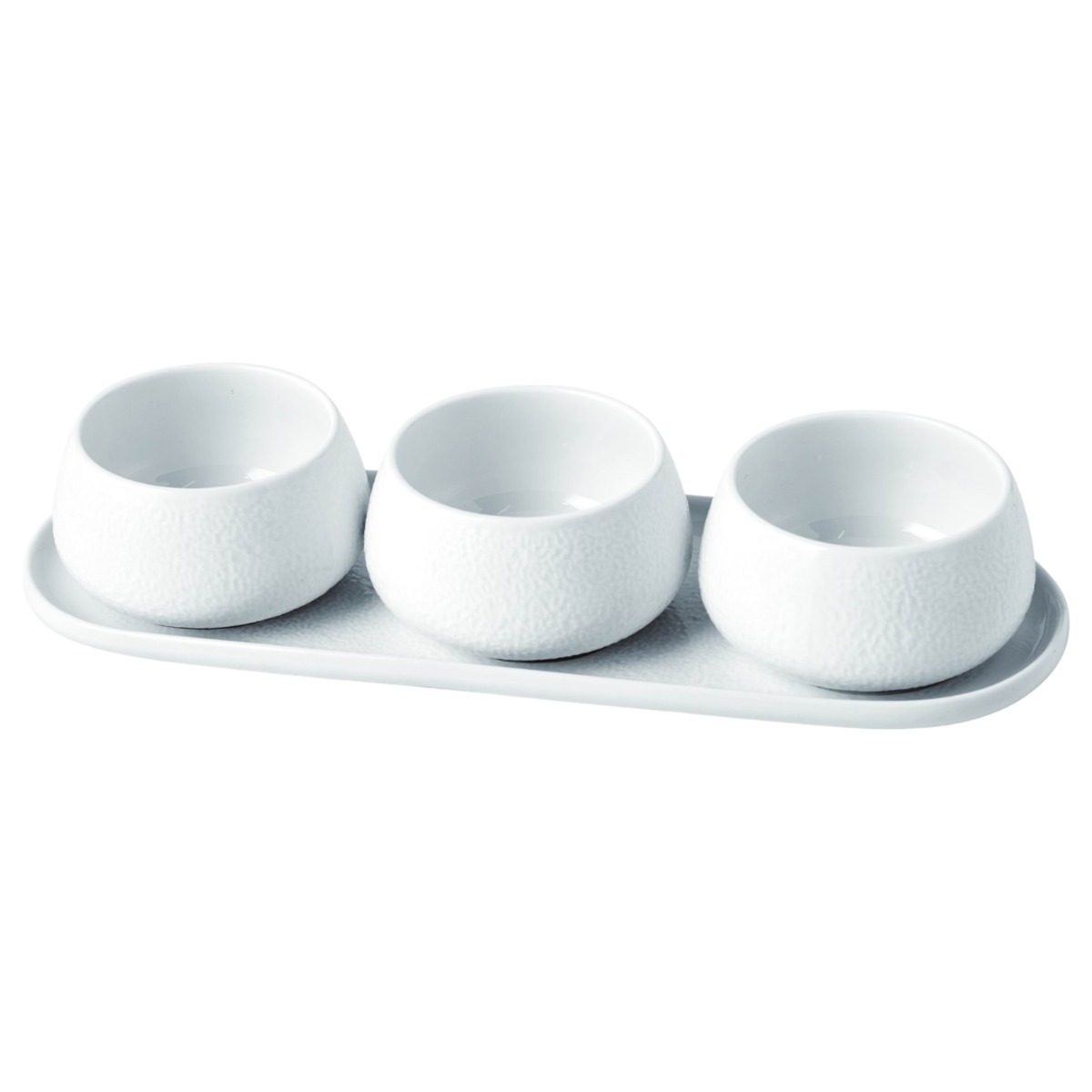 BRICARD ARAGON SCHÜSSEL SET | WEIß GEPRÄGT 4-TEILIG