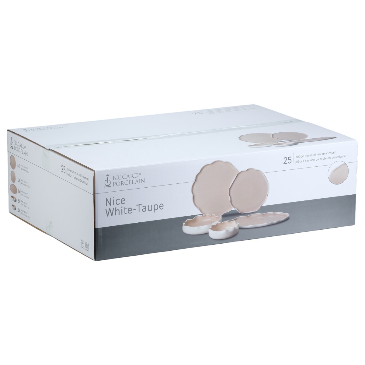 BRICARD NICE GESCHIRR SET | WEIß-TAUP 25-TEILIG