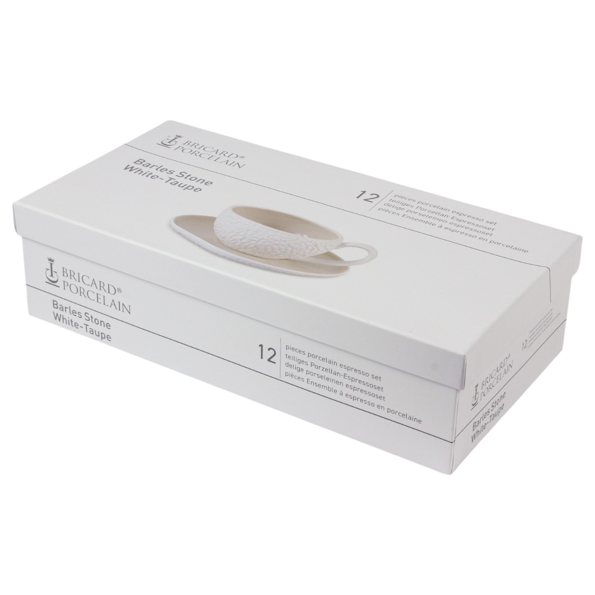 BRICARD BARLES STONE ESPRESSO SET | WHITE-TAUPE 12-PIECE