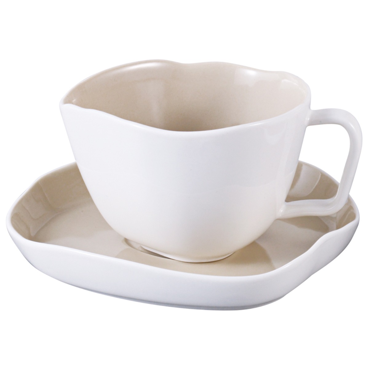 BRICARD BONNES COFFEE SET | WHITE-TAUPE 12-PIECE