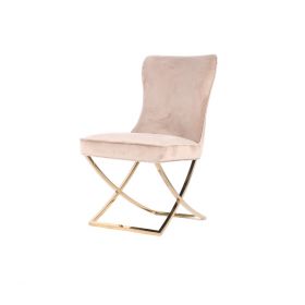 ANDRIA DINING CHAIR GOLD | TAUPE FABRIC MJ11-8