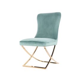 ANDRIA DINING CHAIR GOLD | GREEN FABRIC MJ11-65