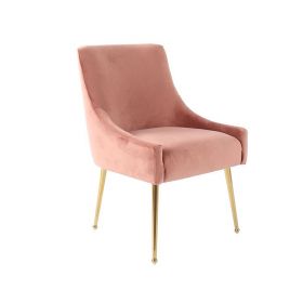 PARMA DINING CHAIR GOLD | PINK FABRIC MJ11-34