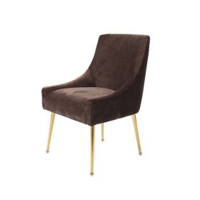 PARMA DINING CHAIR GOLD | BROWN FABRIC MJ11-82