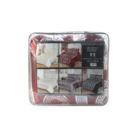 VERTUM BEDSPREI CNR3063 3-DELIG ROOD | ZILVER