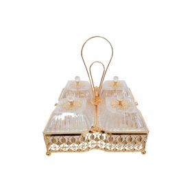 SERVING TRAY CNR2023-4 | 29X29 CM 4 COMPARTMENTS GOLD