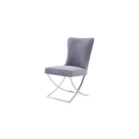 ANDRIA DINING CHAIR | GREY FABRIC VELU97A