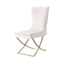 ANDRIA DINING CHAIR GOLD | CREAM FABRIC VELU01A