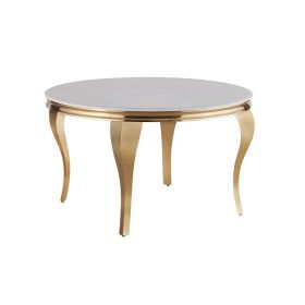 MILANO DINNER TABLE GOLD | Ø130X76 CM MARBLE 928