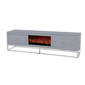 CASTRO TV FURNITURE / AMBIENT FIREPLACE | 180X45X55 CM GREY