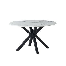 TERNI DINNER TABLE MATT BLACK | Ø130X76 CM MARBLE 757-1