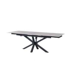 TERNI DINNER TABLE MAT BLACK | 180/240X90X76 CM MARBLE 576-1