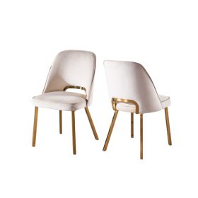 PESARO DINING CHAIR GOLD | TAUPE FABRIC MJ11-8
