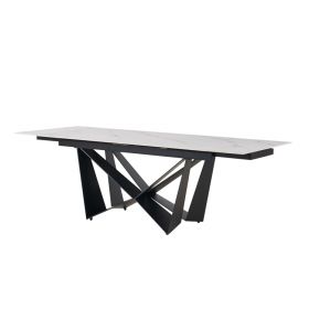CENTO DINNER TABLE BLACK | 180/240X90X76 CM CERAMIC SW001