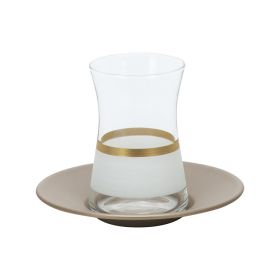 BRICARD LINES TEA GLASS SET | WHIT-GOLD 12-PIECE