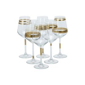 BRICARD LINES WIJNGLAZEN SET | GOUD 6-DELIG