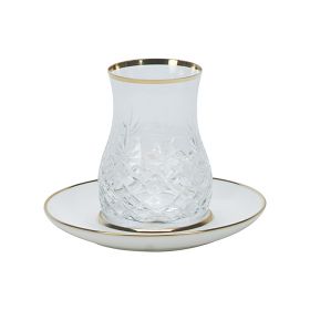 BRICARD MAGNOLIA TEA GLASSES SET | GOLD 12-PIECE