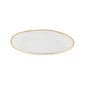 BRICARD KRONOS PLATE | 28 CM FROSTED WHITE-GOLD  6-PIECES