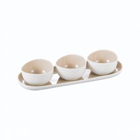 BRICARD COLMAR BOWL SET |WHITE-TAUPE 4-PIECES