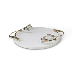 FUGURATO ELEGANCE SERVING TRAY 21A0334G-M | MARBLE - GOLD