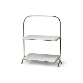 FUGURATO ELEGANCE SERVING STAND 22Y0409G-2T | MARBLE - GOLD