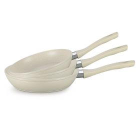 FERVEO NOVA BRATPAFNNE SET BEIGE-WEIß | Ø20/24/28 CM 3-TLG