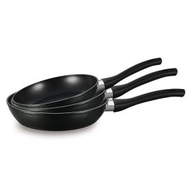 FERVEO NOVA BRATPAFNNE SET SCHWARZ-GOLD | Ø20/24/28 CM 3-TLG