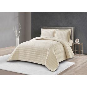 LAVELLA HALE TAGESDECKE SET | 260X240 CM BEIGE 3-TEILIG